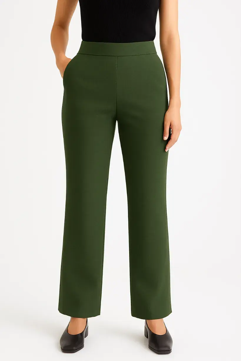 High Waist Pants With A Belt Behind Them - Mauve - 4 image 25