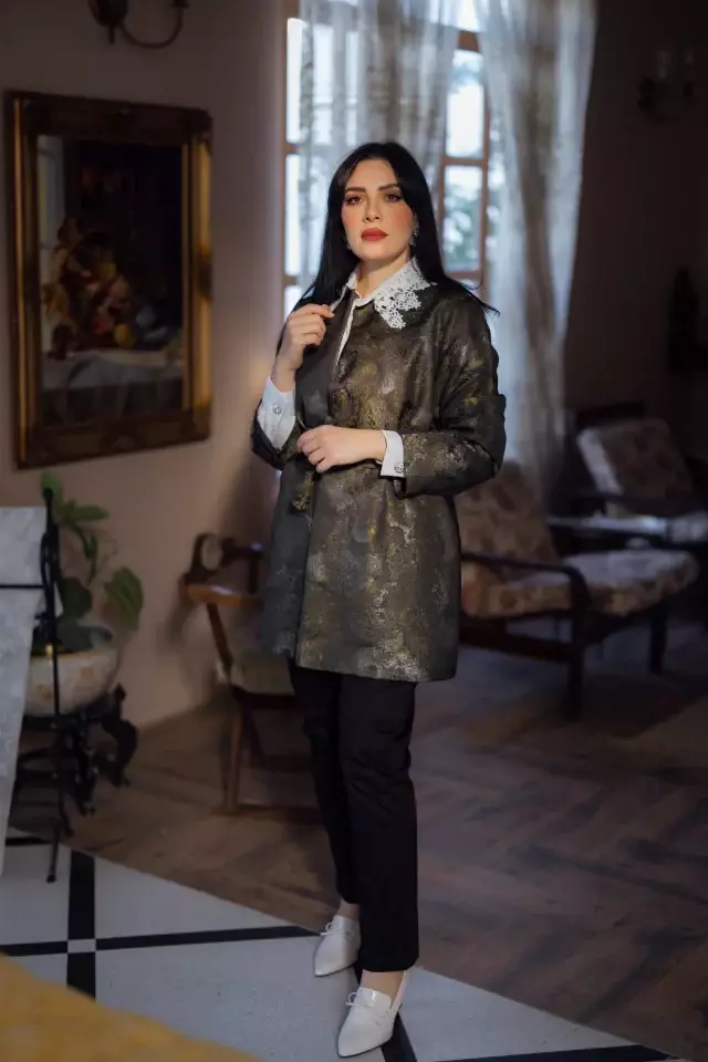 جاكيت بزخرفة من الجاكار - زيتي - 4 image 0
