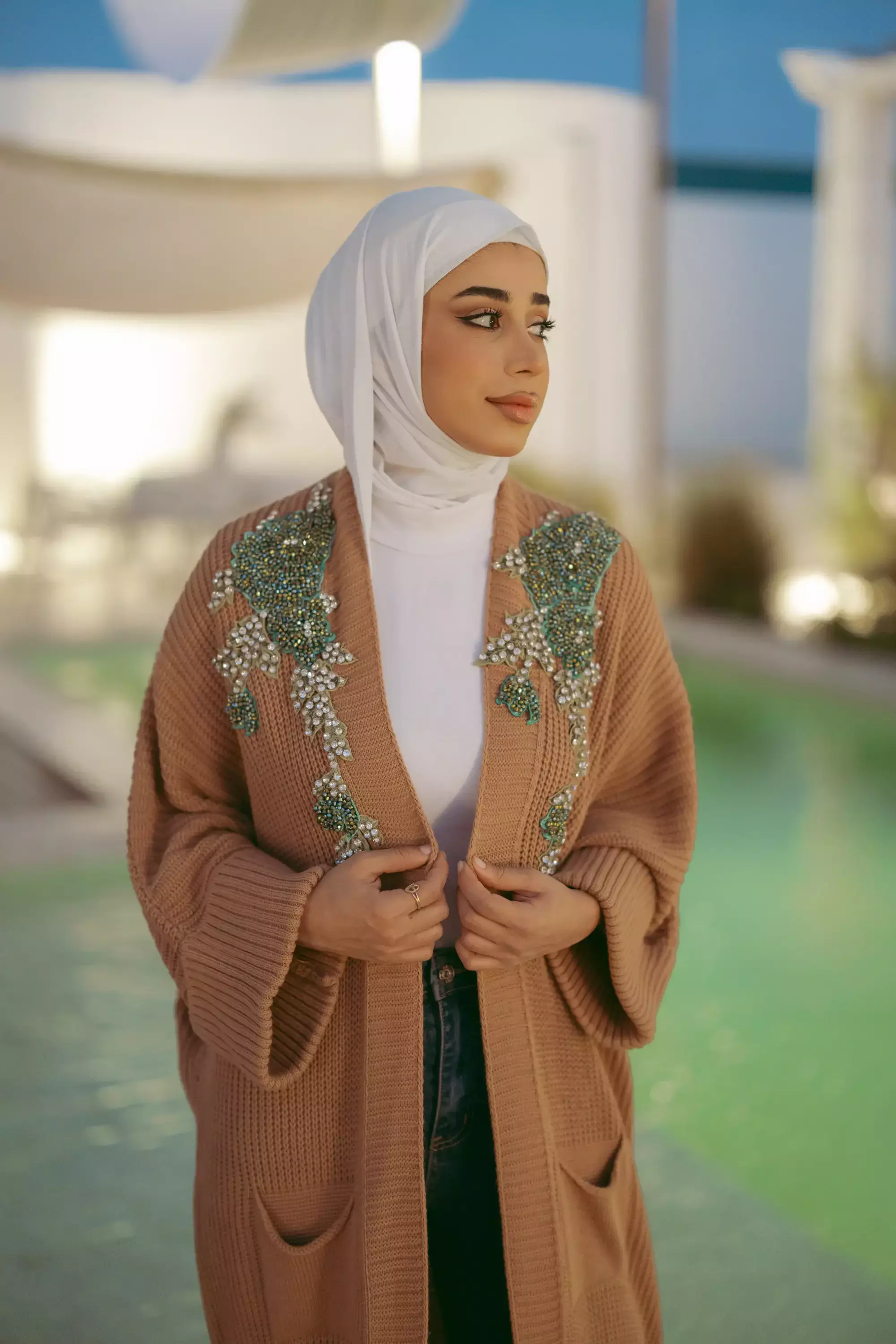 Winter Knitted Jacket - White - Fs image 3