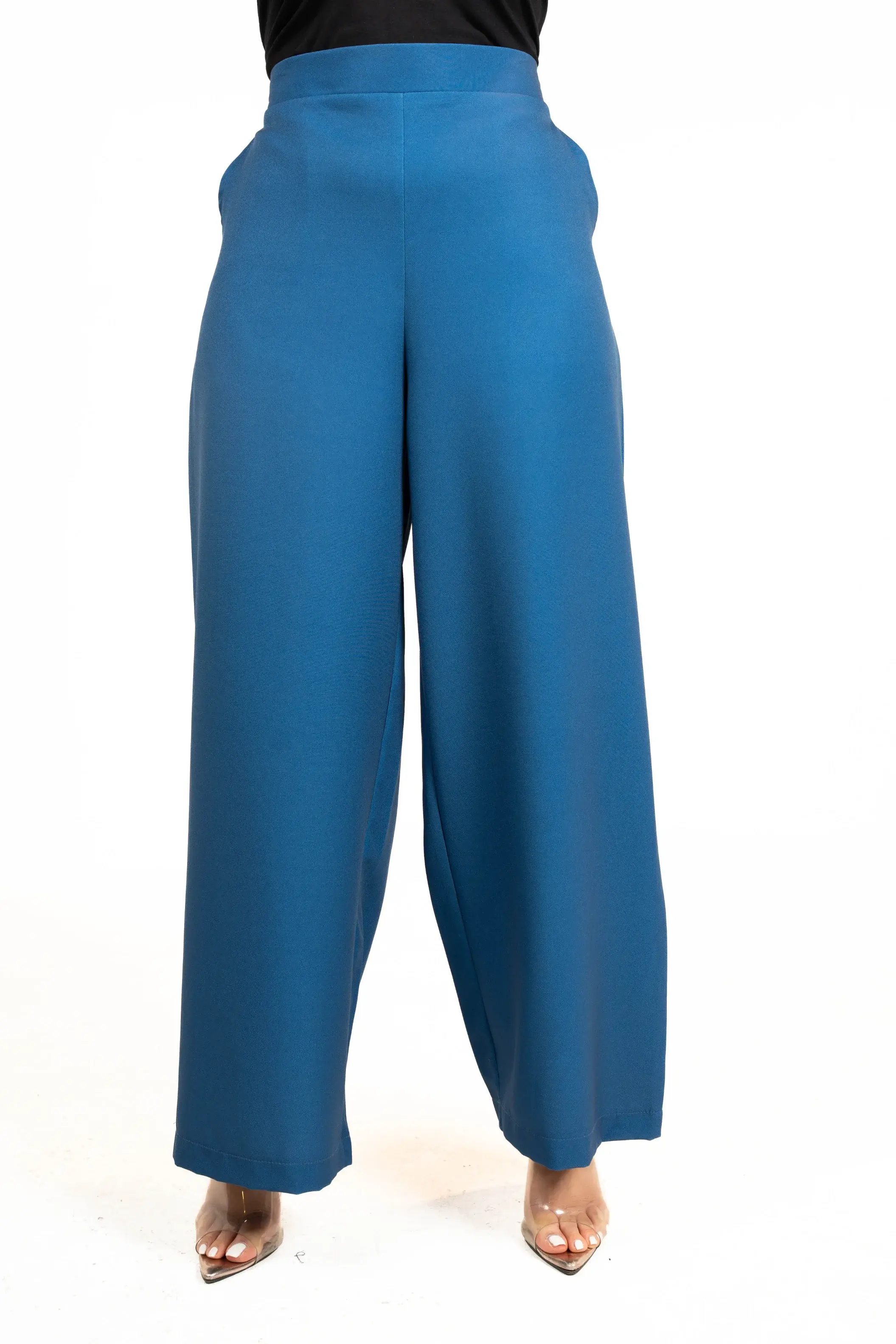 High Waist Pants With A Belt Behind Them - Mauve - 4 image 4