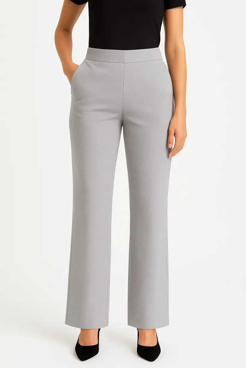 High Waist Pants With A Belt Behind Them - Mauve - 4 image 24
