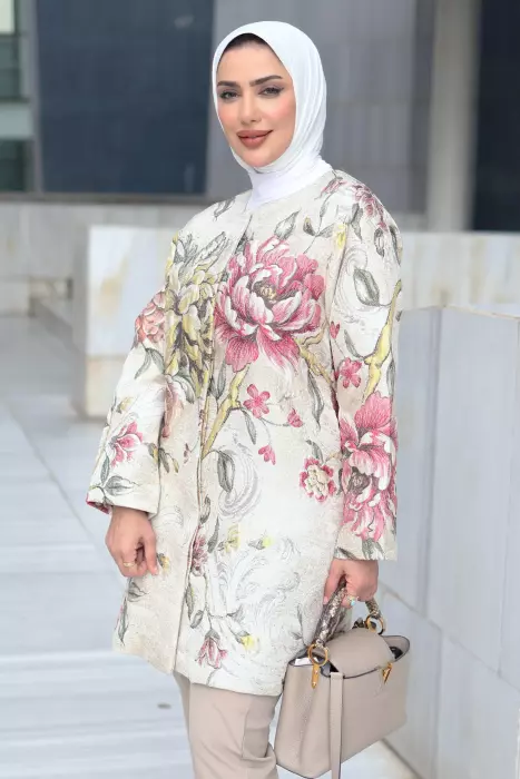 جاكيت جاكار ثلاثي الابعاد - بيج - 5 image 3
