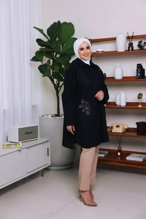 قميص من الكتان - اسود - FS image 2