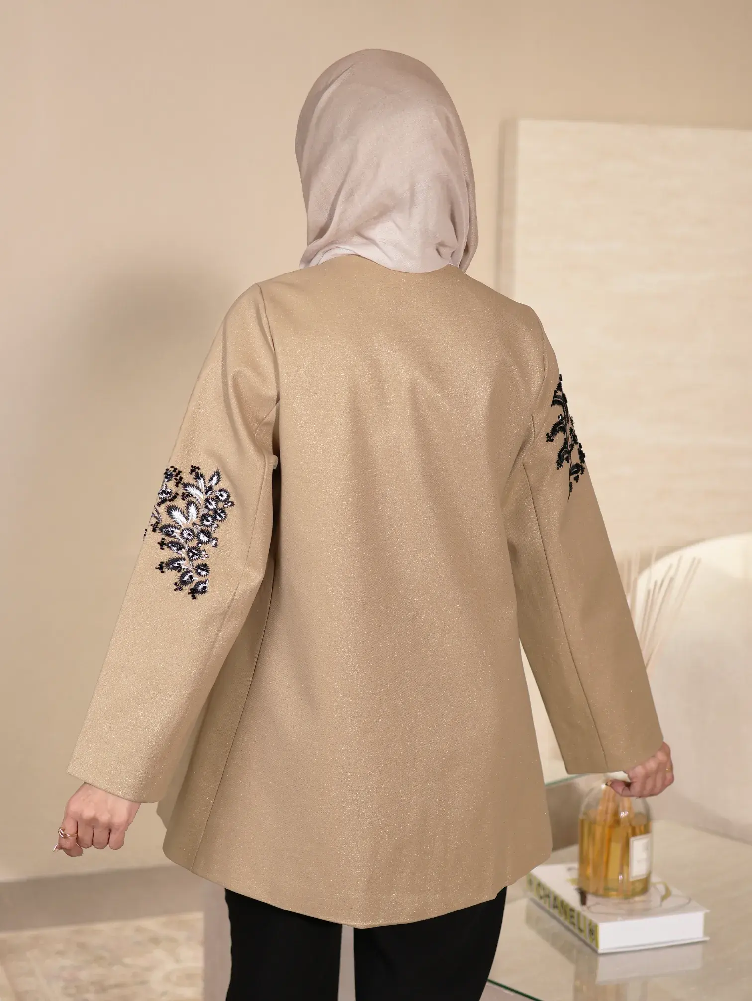 Embroidered jacket - Beige - 1 image 3