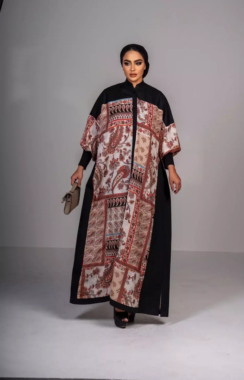 فستان من الكريب المشجر image 0