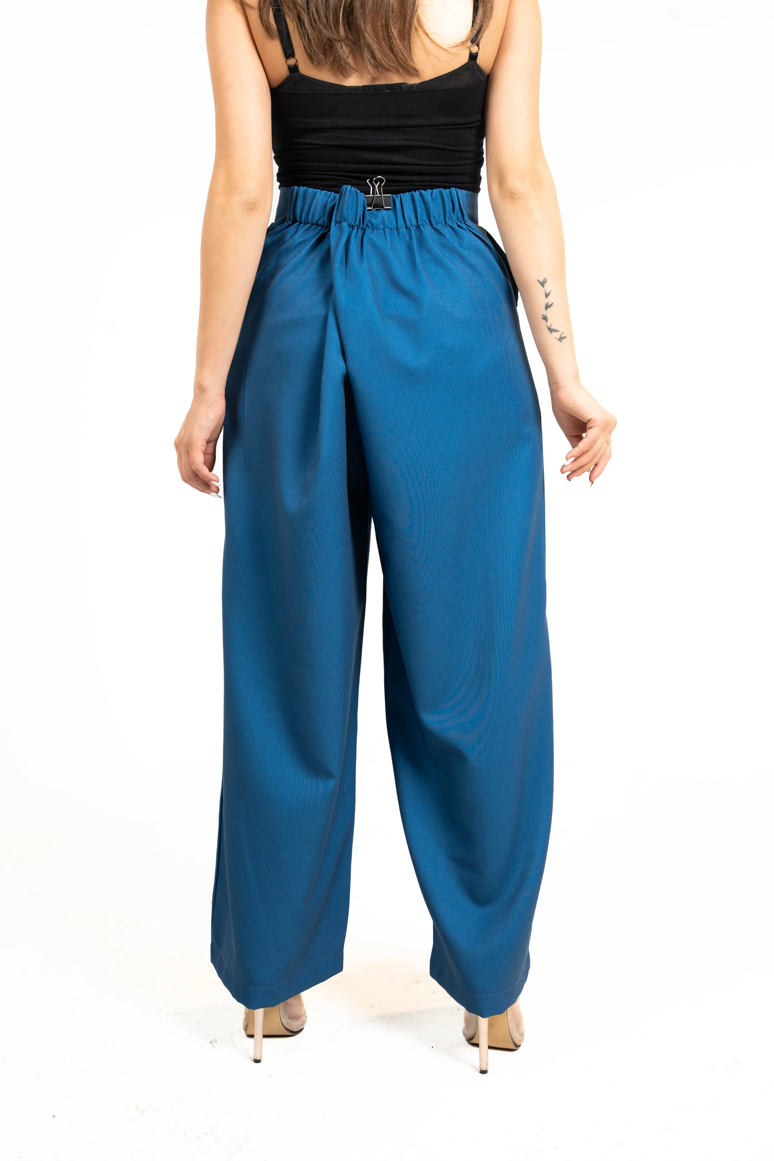 High Waist Pants With A Belt Behind Them - Mauve - 4 image 6