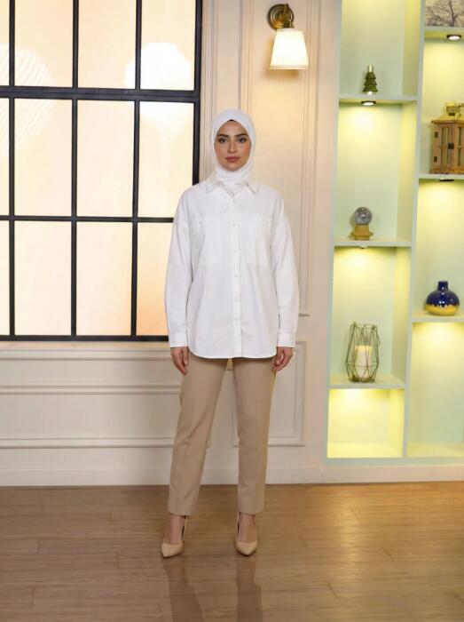 Luxury poplin shirt - Navy - FS image 0