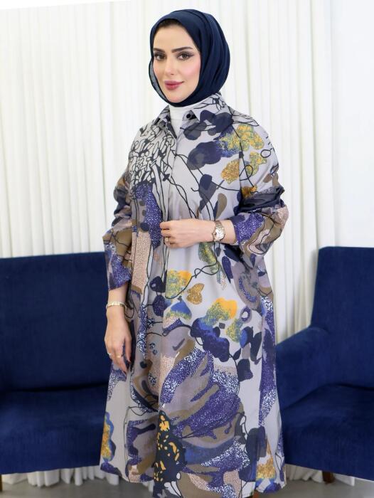 Long shirt made of soft cotton - Gray - FS image 1