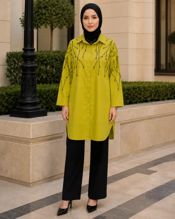قميص من القطن البوبلين-كيوي-FS image 0