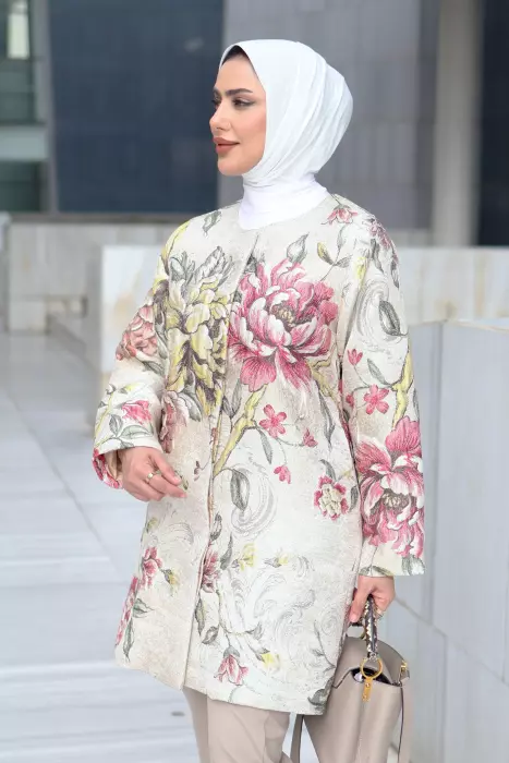 جاكيت جاكار ثلاثي الابعاد - بيج - 5 image 1