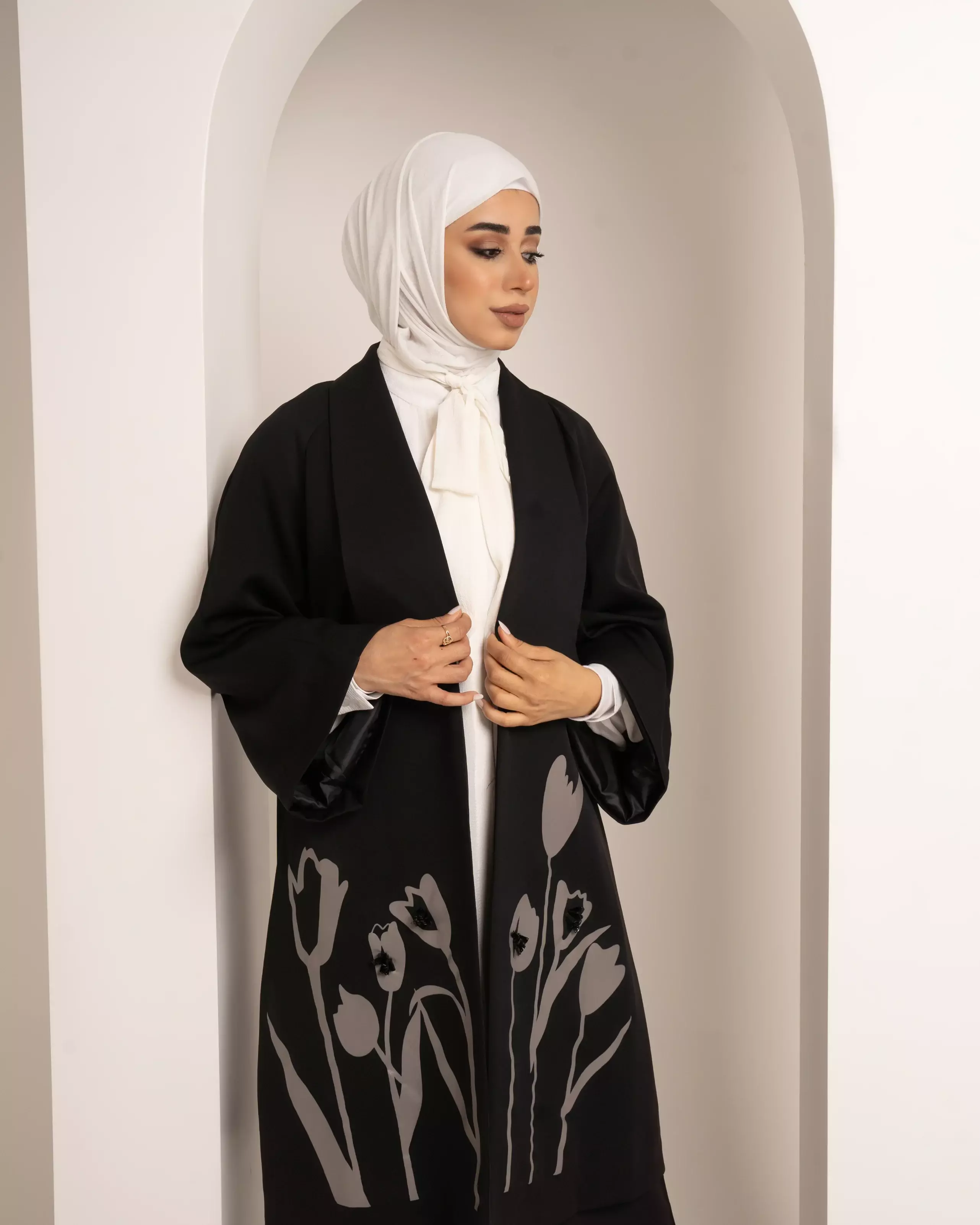 جاكيت بطباعة وشك - اسود - 1 image 1