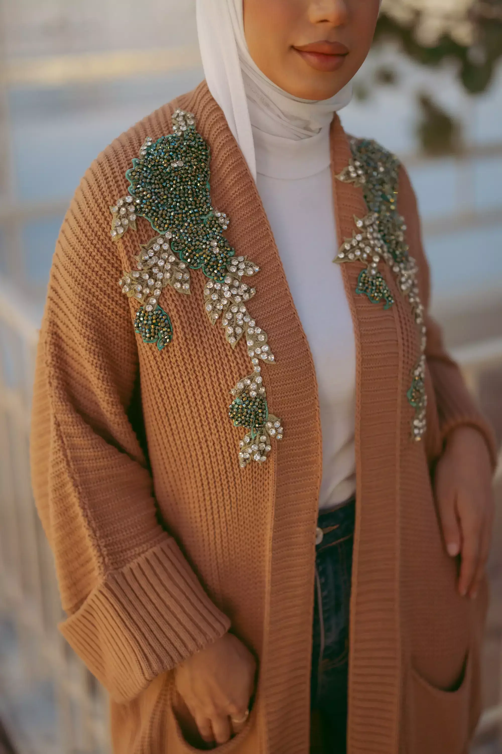 Winter Knitted Jacket - White - Fs image 2