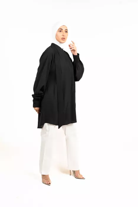 قميص من الشيفون - اسود - 6 image 1