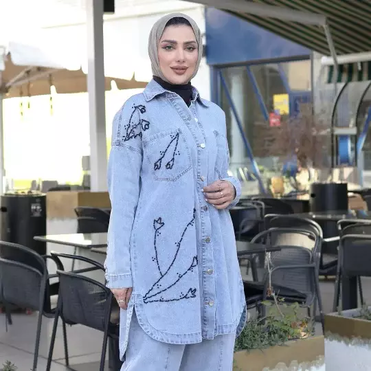 قميص أنيق من الجينز image 6