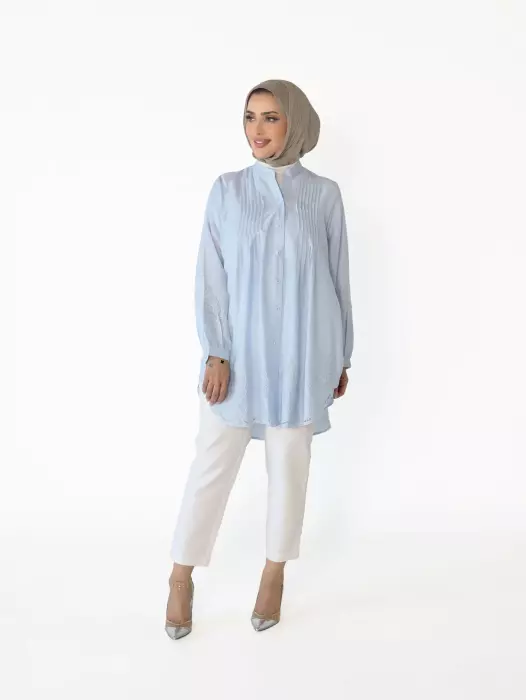 قميص بدرزات وتطريز أنيق image 1