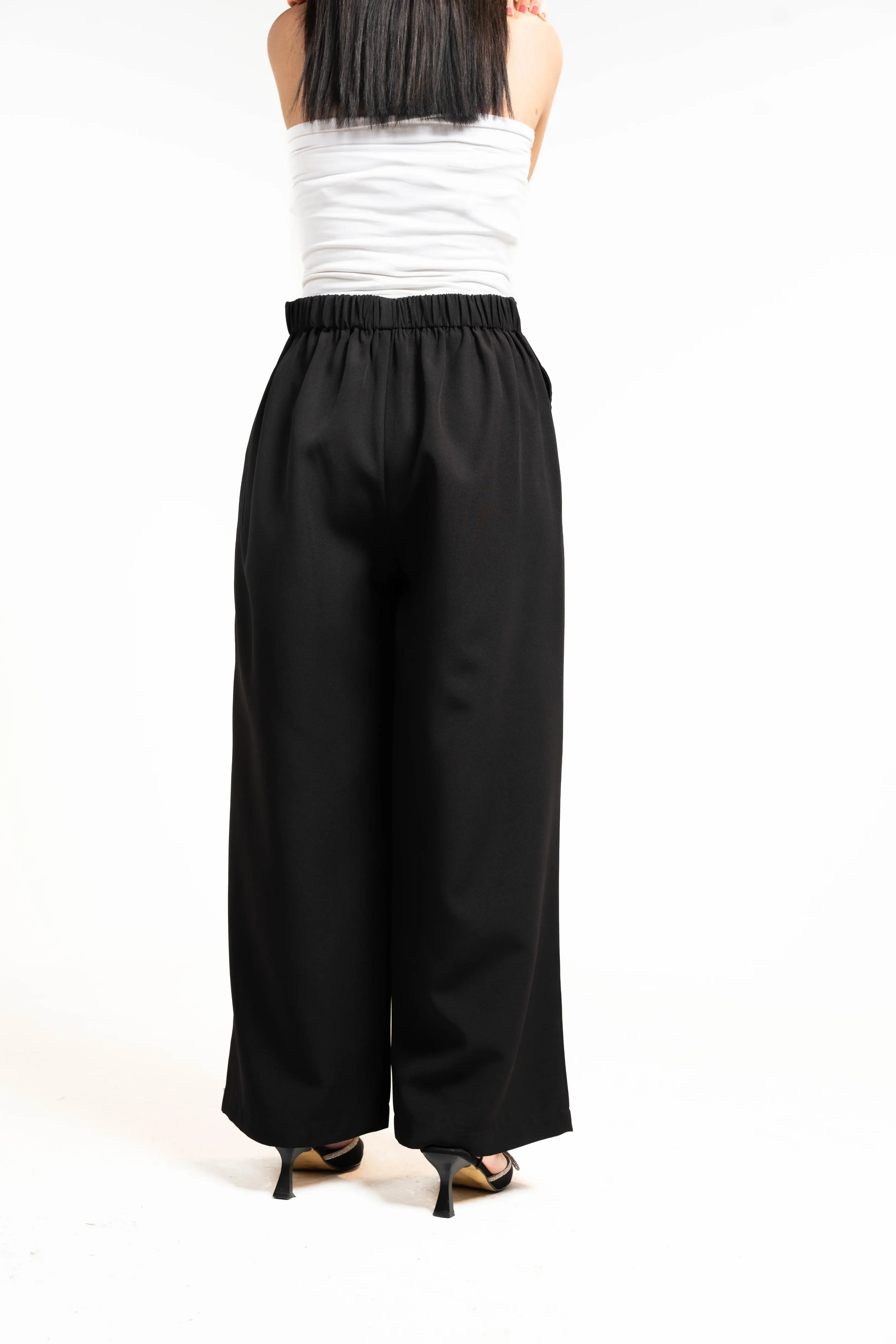 High Waist Pants With A Belt Behind Them - Mauve - 4 image 1