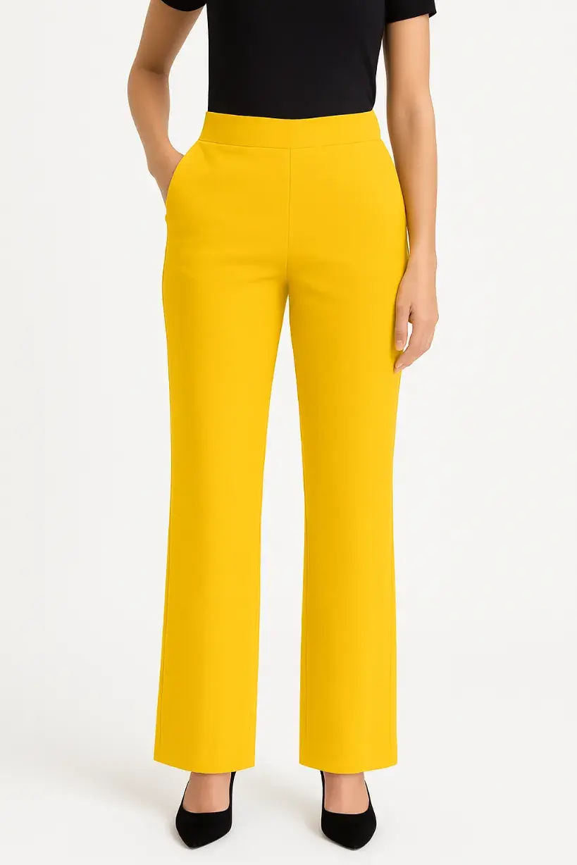 High Waist Pants With A Belt Behind Them - Mauve - 4 image 18