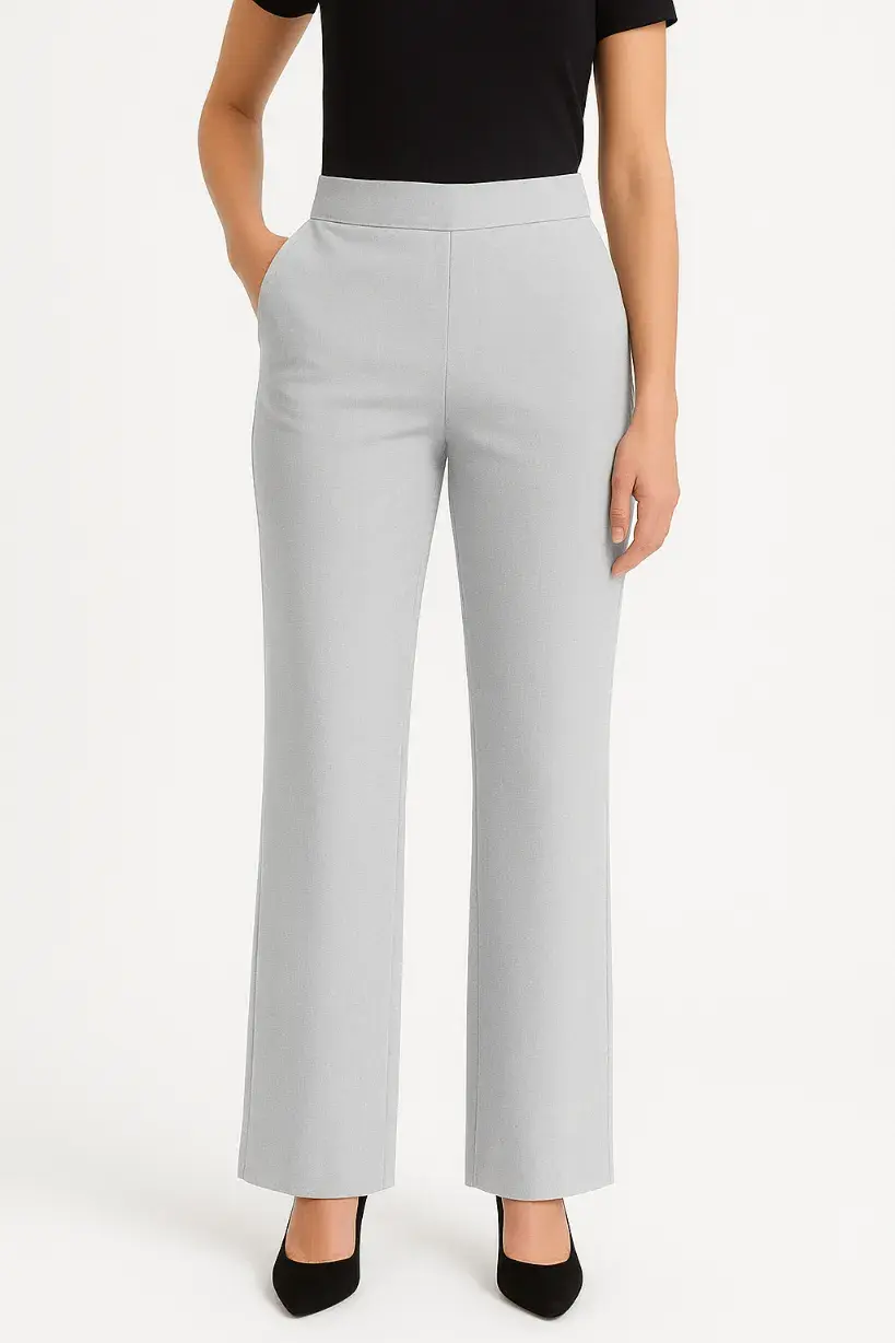 High Waist Pants With A Belt Behind Them - Mauve - 4 image 22