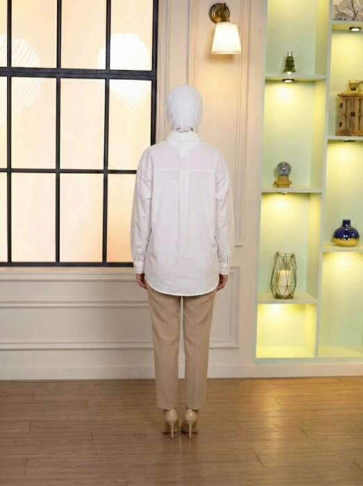 Luxury poplin shirt - Navy - FS image 2