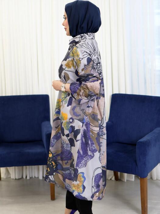 Long shirt made of soft cotton - Gray - FS image 2