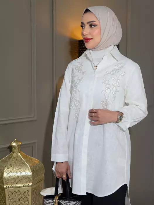 قميص لينن نسائي فاخر image 3