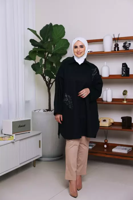 قميص من الكتان - اسود - FS image 0