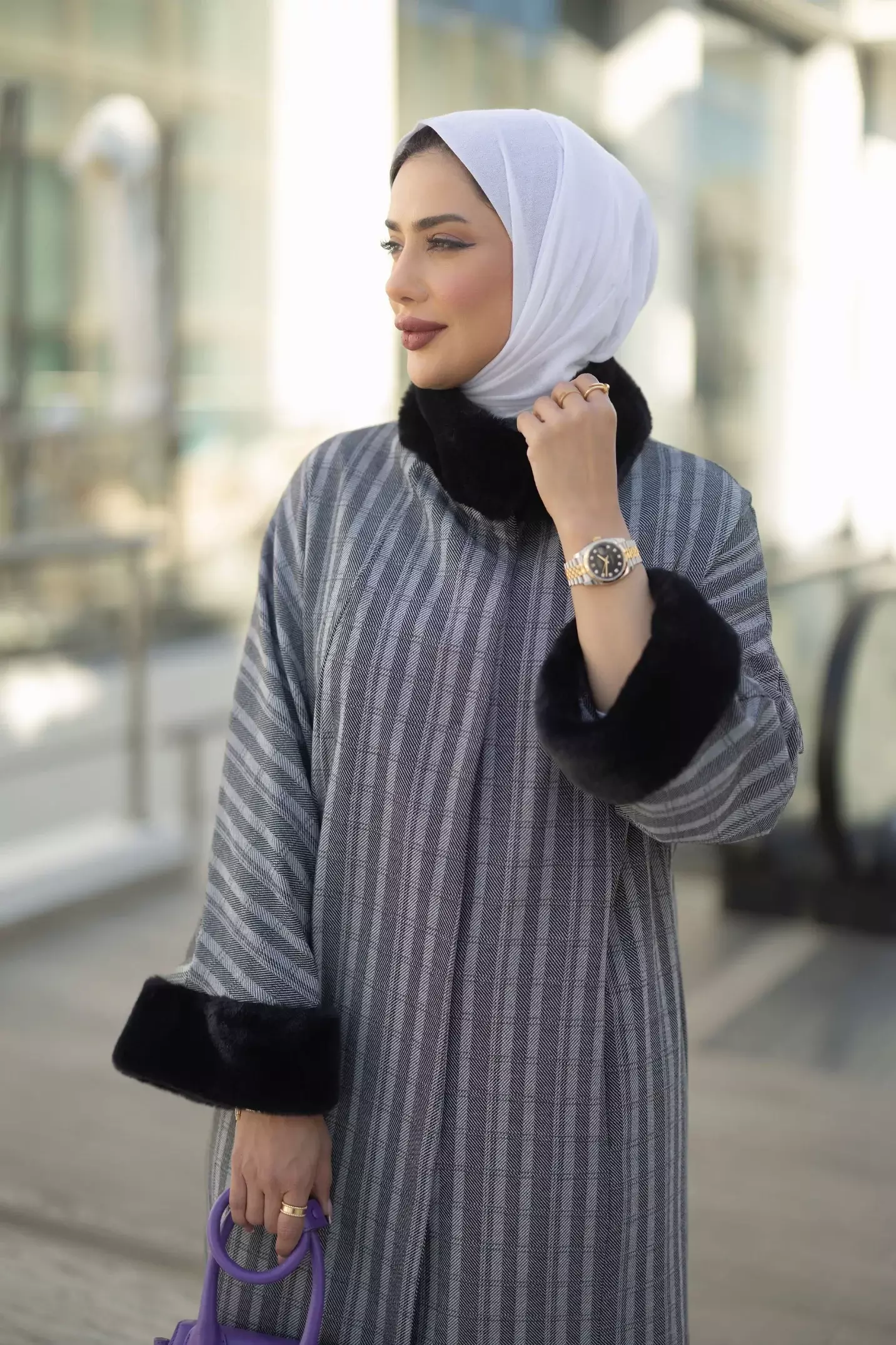 جاكيت شتوي من التريكو - سماوي - 3 image 3