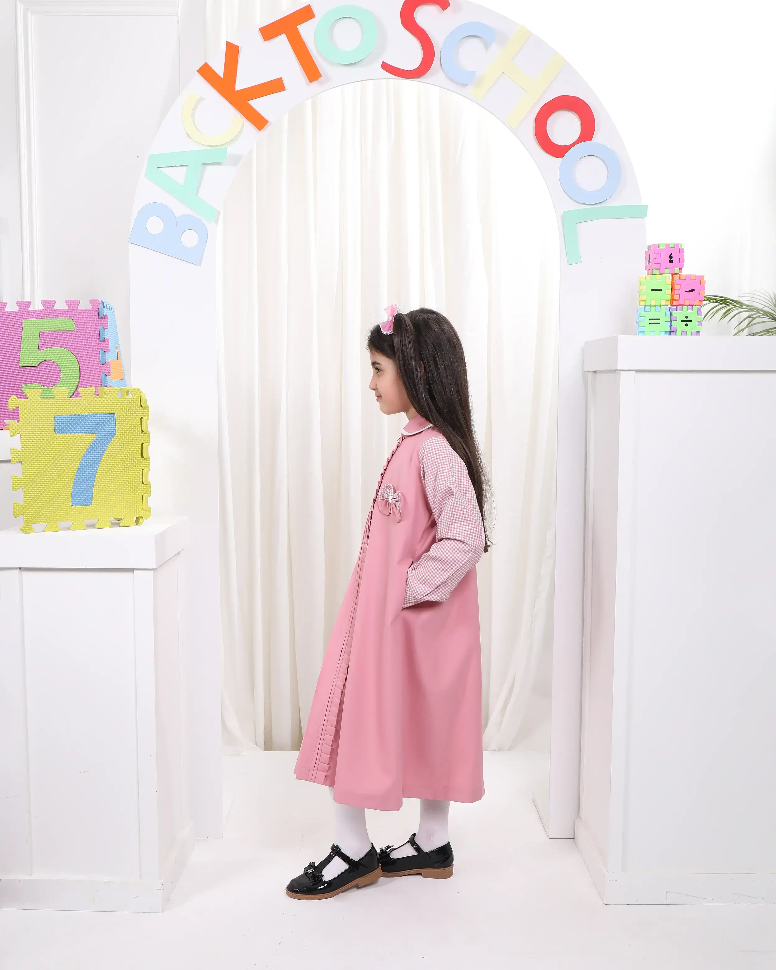 Full school uniform with bow and long sleeves - Pink - 6 image 1