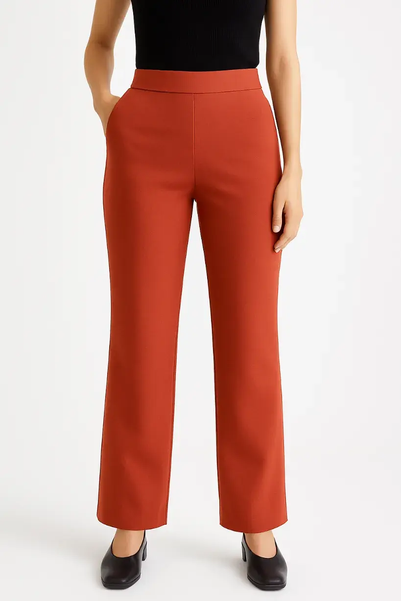 High Waist Pants With A Belt Behind Them - Mauve - 4 image 27