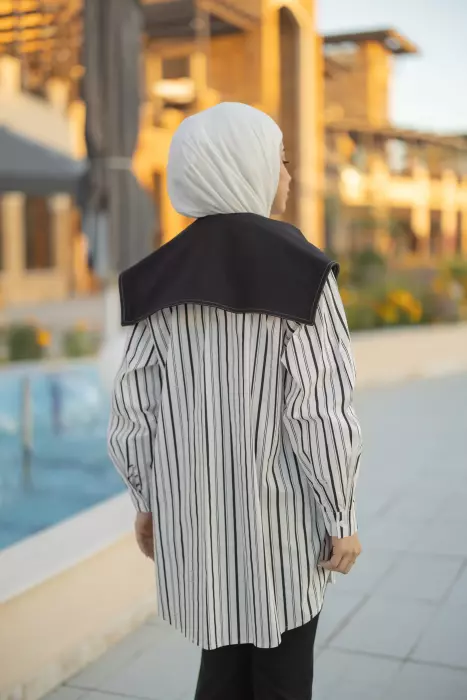قميص مقلم نسائي قطني image 2