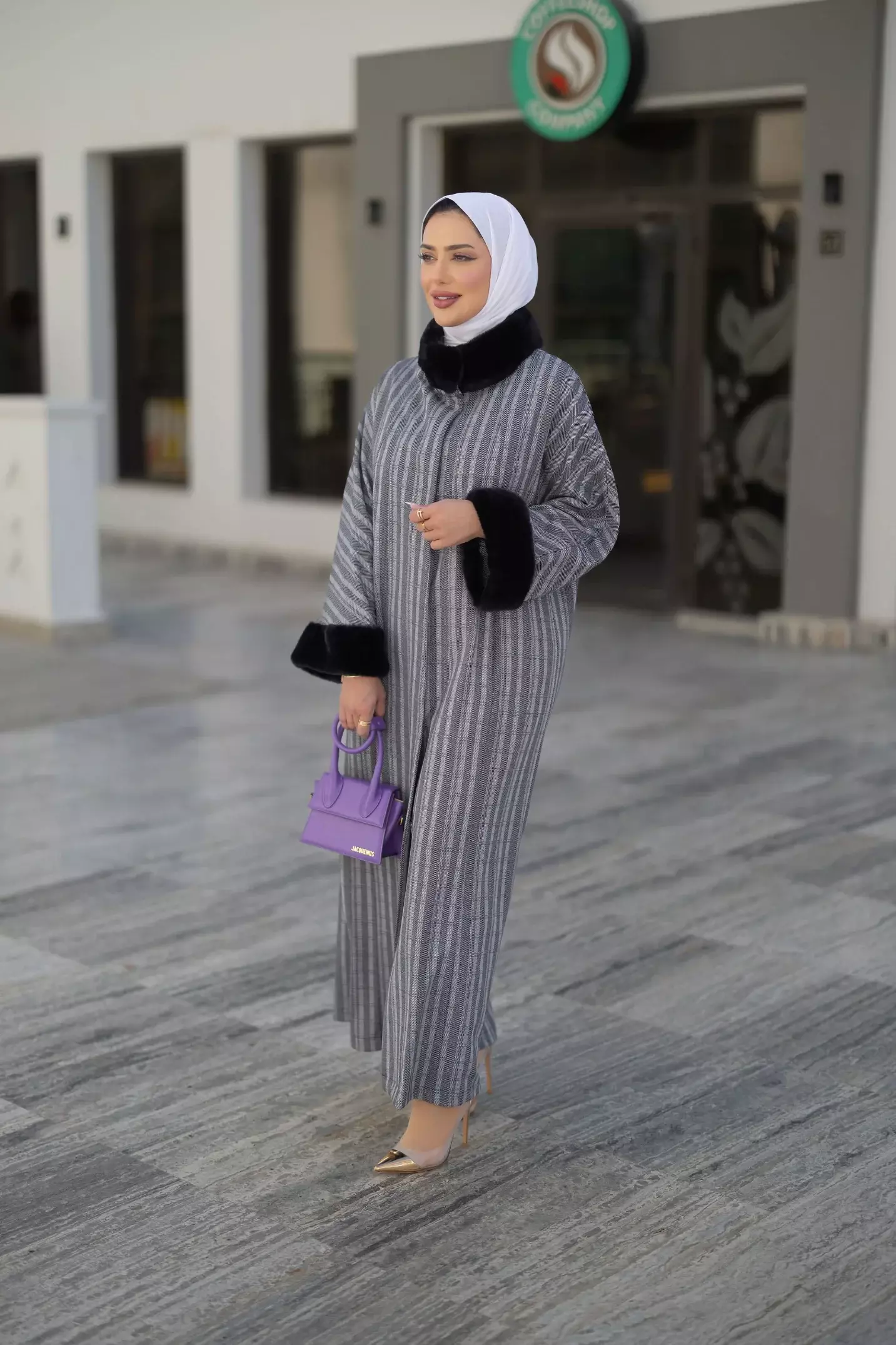 جاكيت شتوي من التريكو - سماوي - 3 image 0