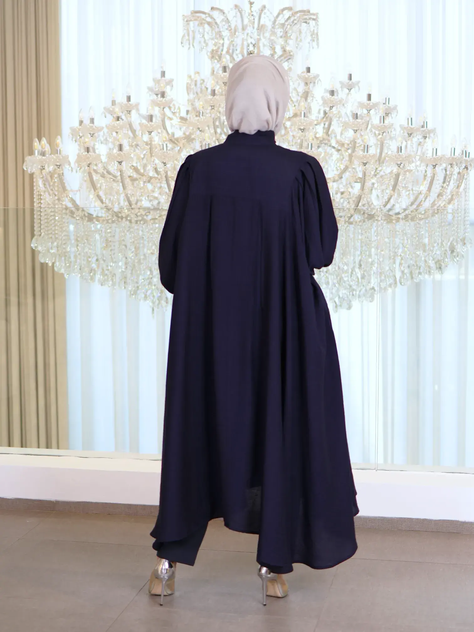 Short dress with scarf - Navy - FS image 3