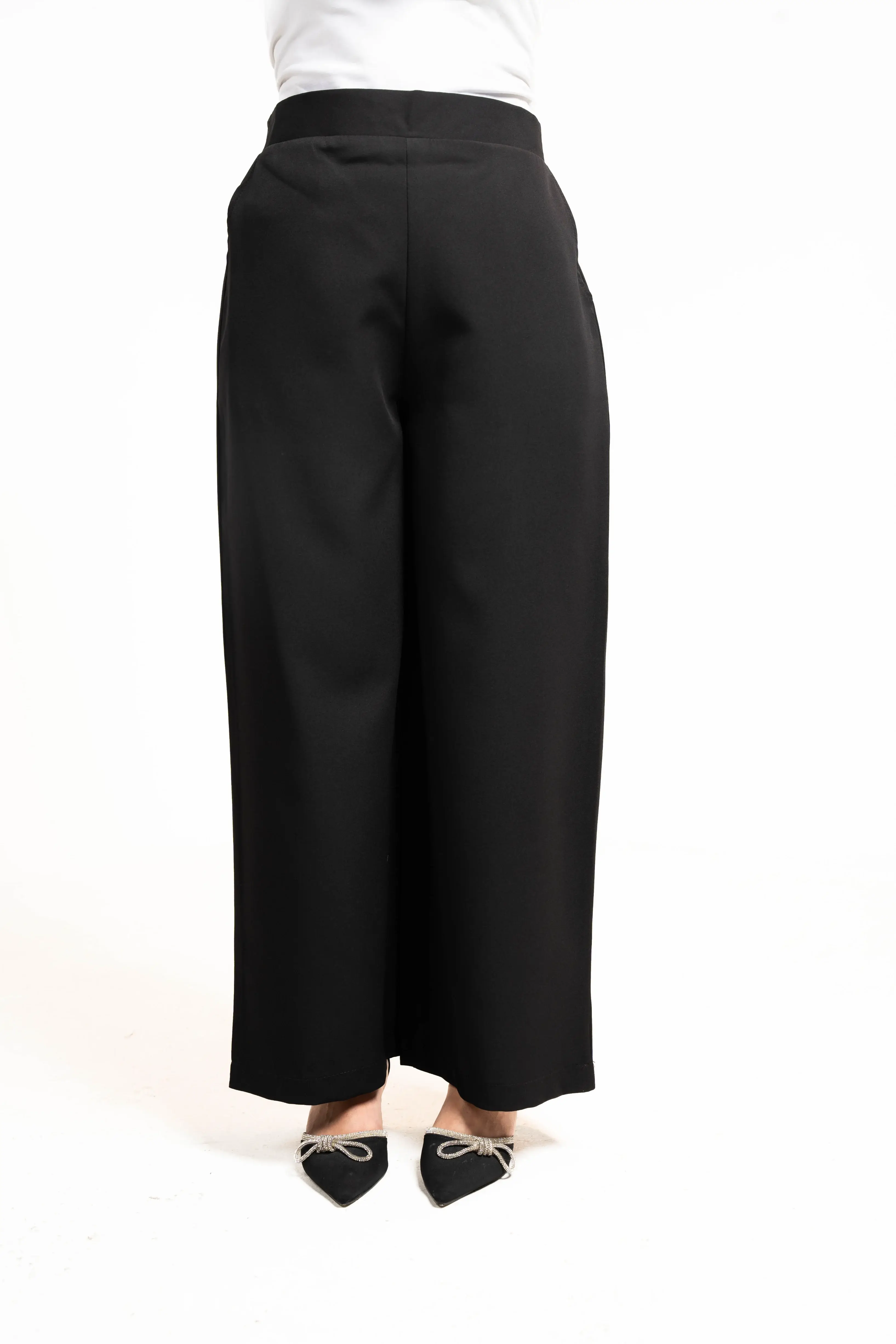 High Waist Pants With A Belt Behind Them - Mauve - 4 image 0