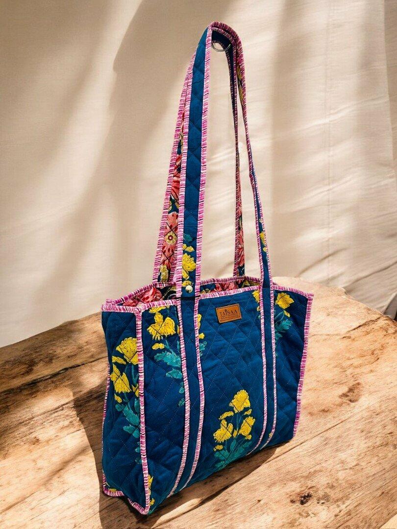 Quilted Tote Handbag-PRINT 32 image 0