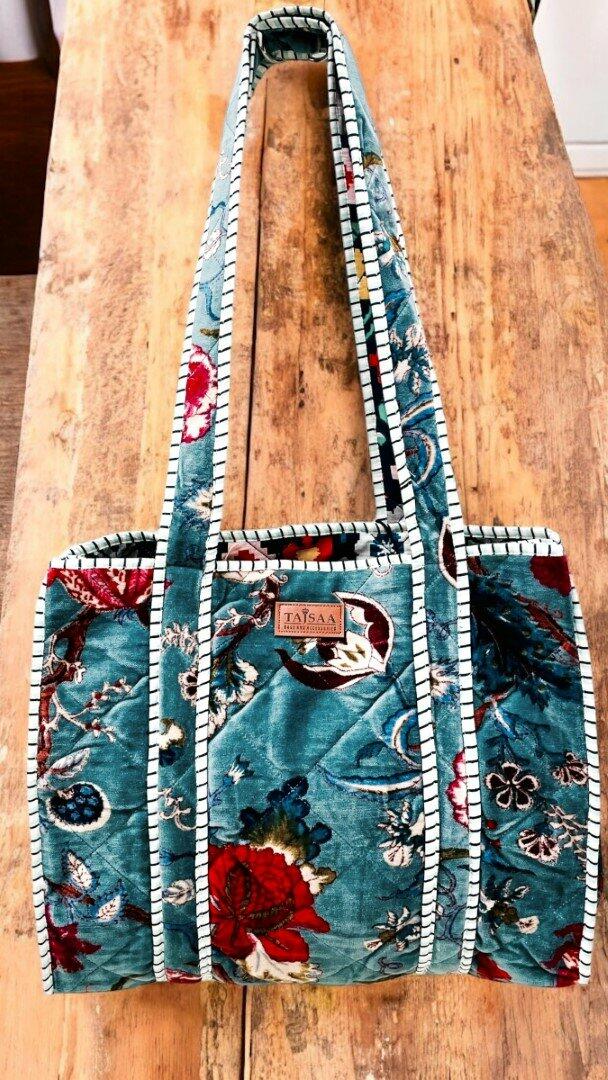 Quilted Tote Handbag-PRINT 49 image 1