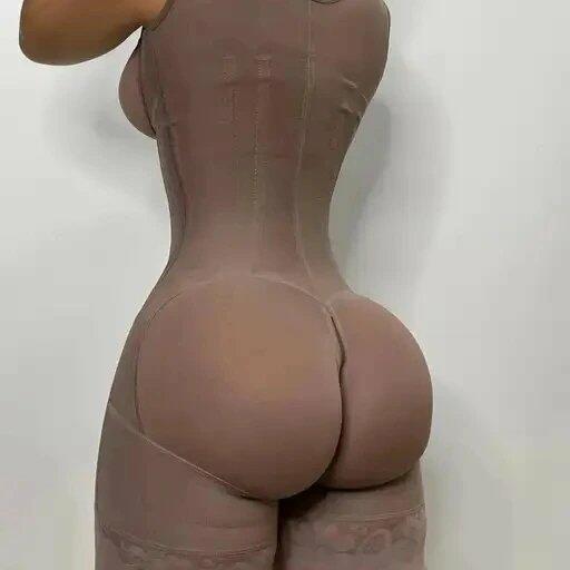 مشد كولومبي قطن مع سترج سحاب طباقي مشد بطن مع كامل XL image 2