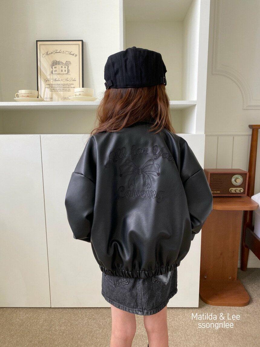 Ribbon Leather jacket Black 3-2 image 0