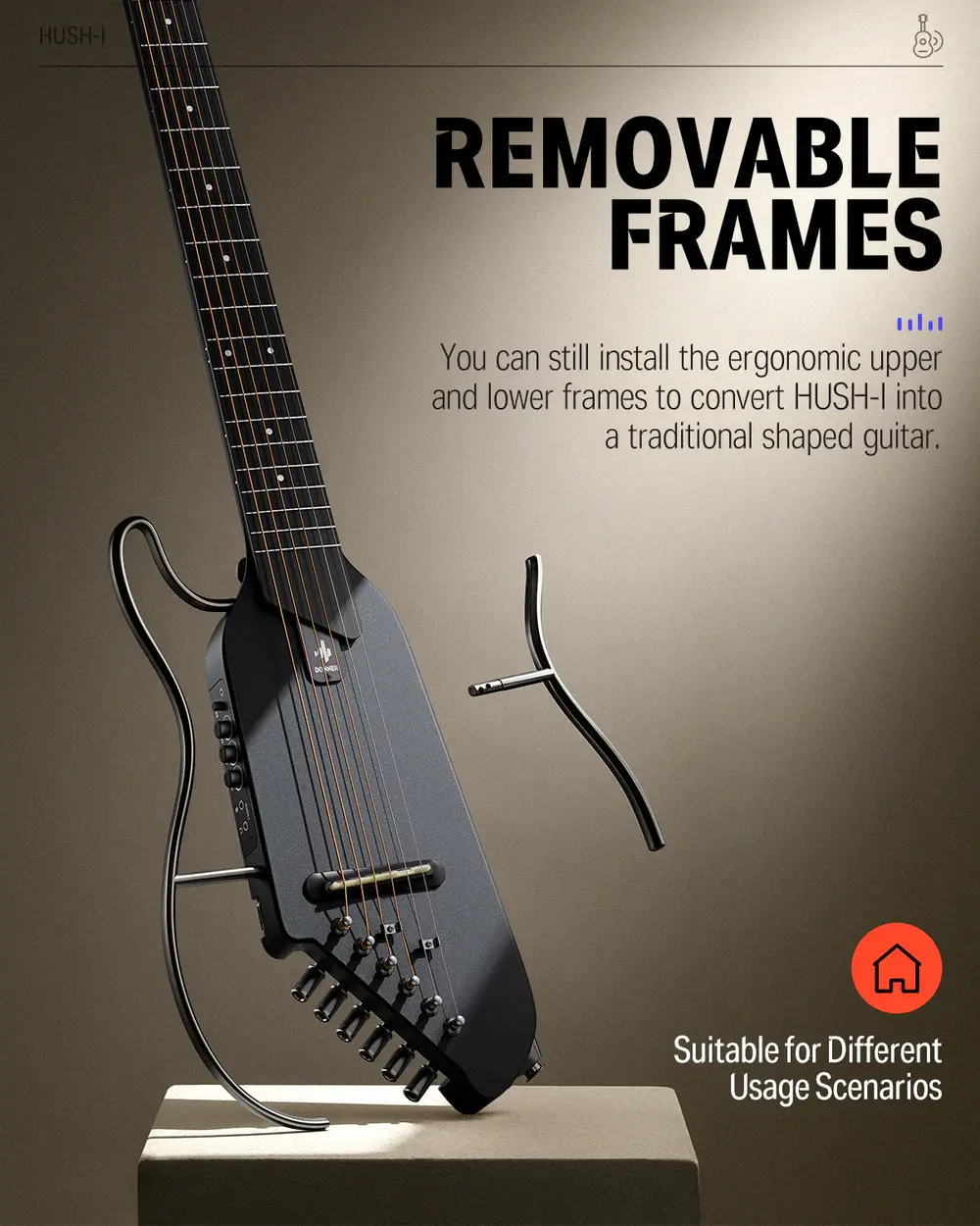 EC1782 Donner HUSH™ I Acoustic-Electric Travel Guitar