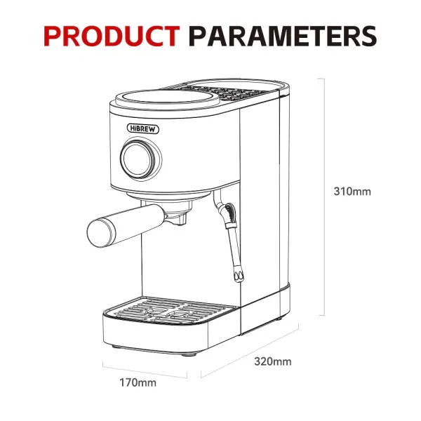 HiBREW H13 Coffee espresso machine - Black image 6