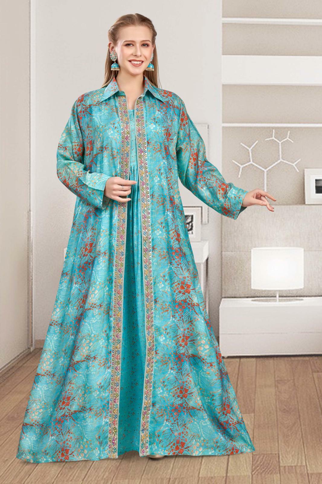 Cotton Sateen Dress Set - Blue image 0