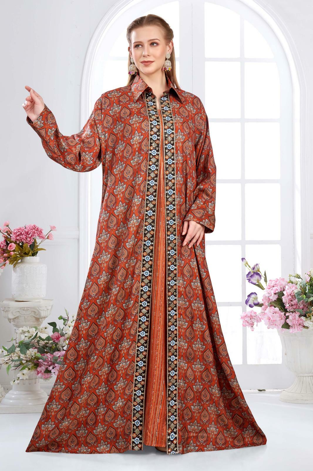 Cotton Sateen Dress Set - Orange image 0