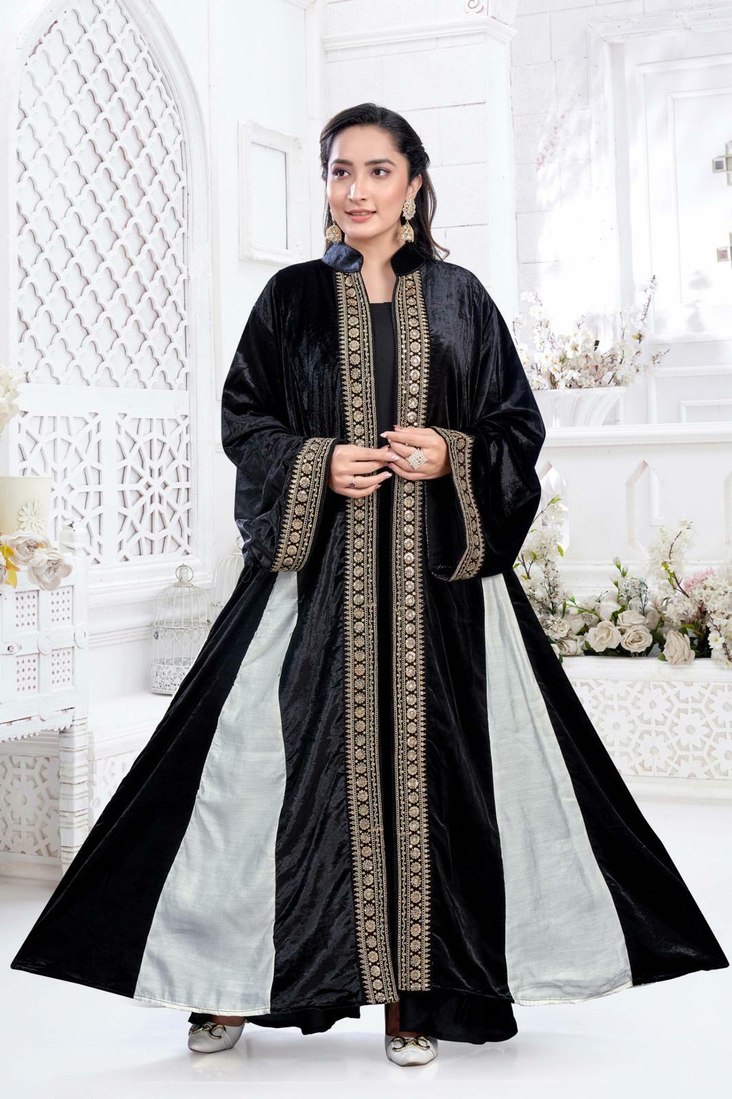 Velvet Bisht Jacket - Black image 0