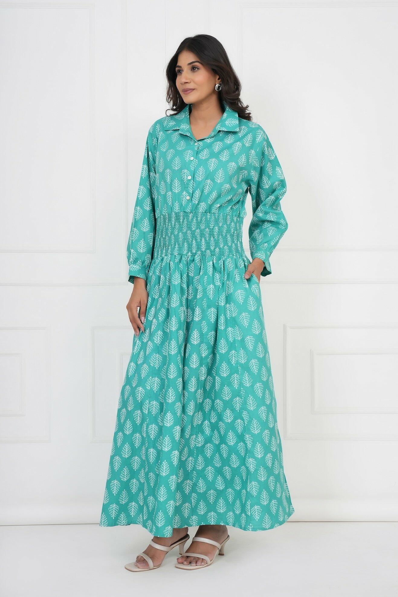 Classic Shirt Dress - Green image 4