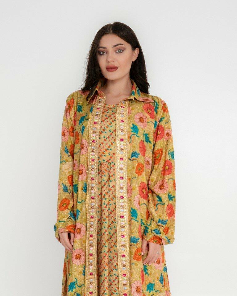 Cotton Sateen Dress Set - Yellow image 1