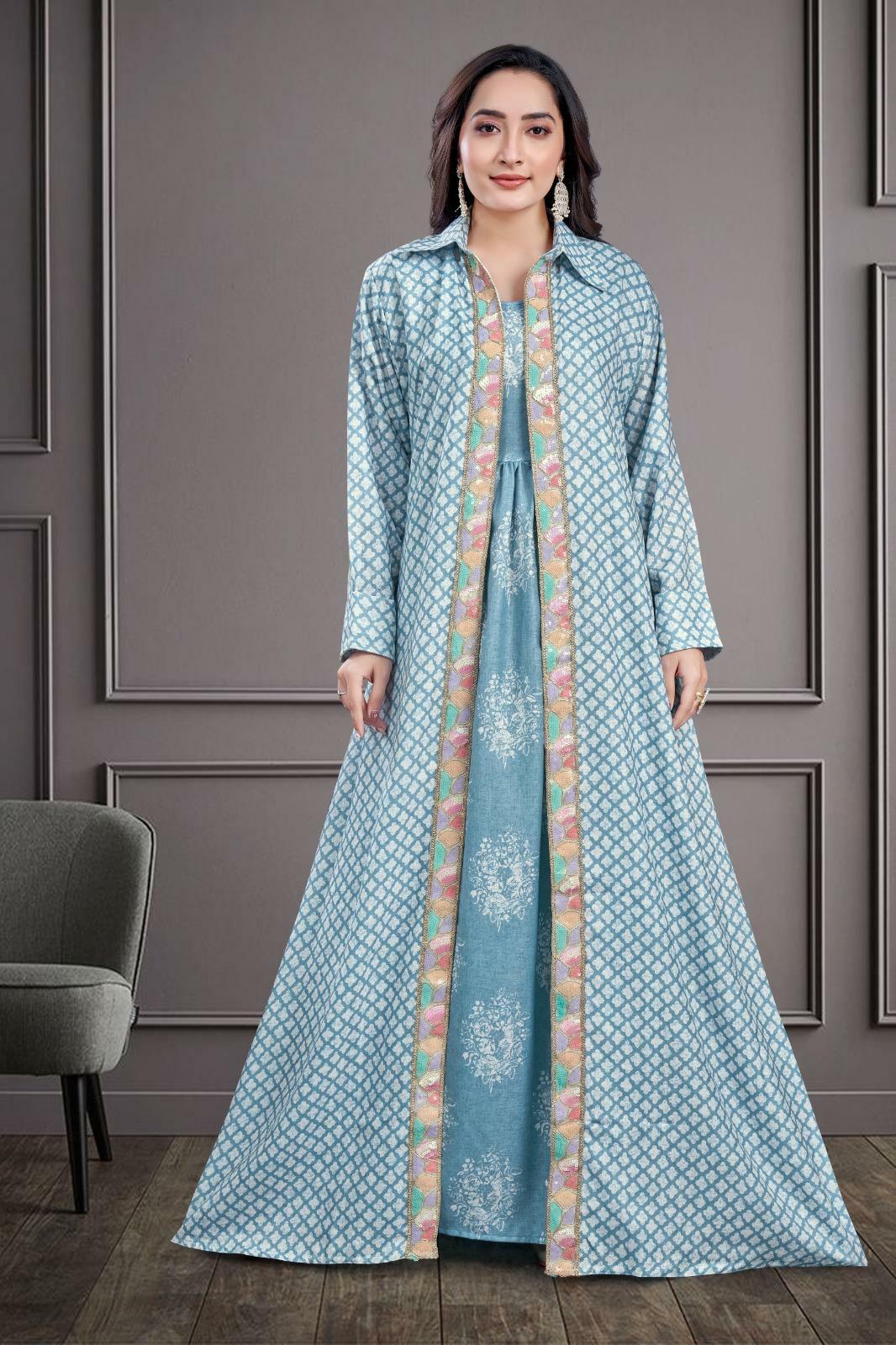 Linen Dress Set  - Blue image 0