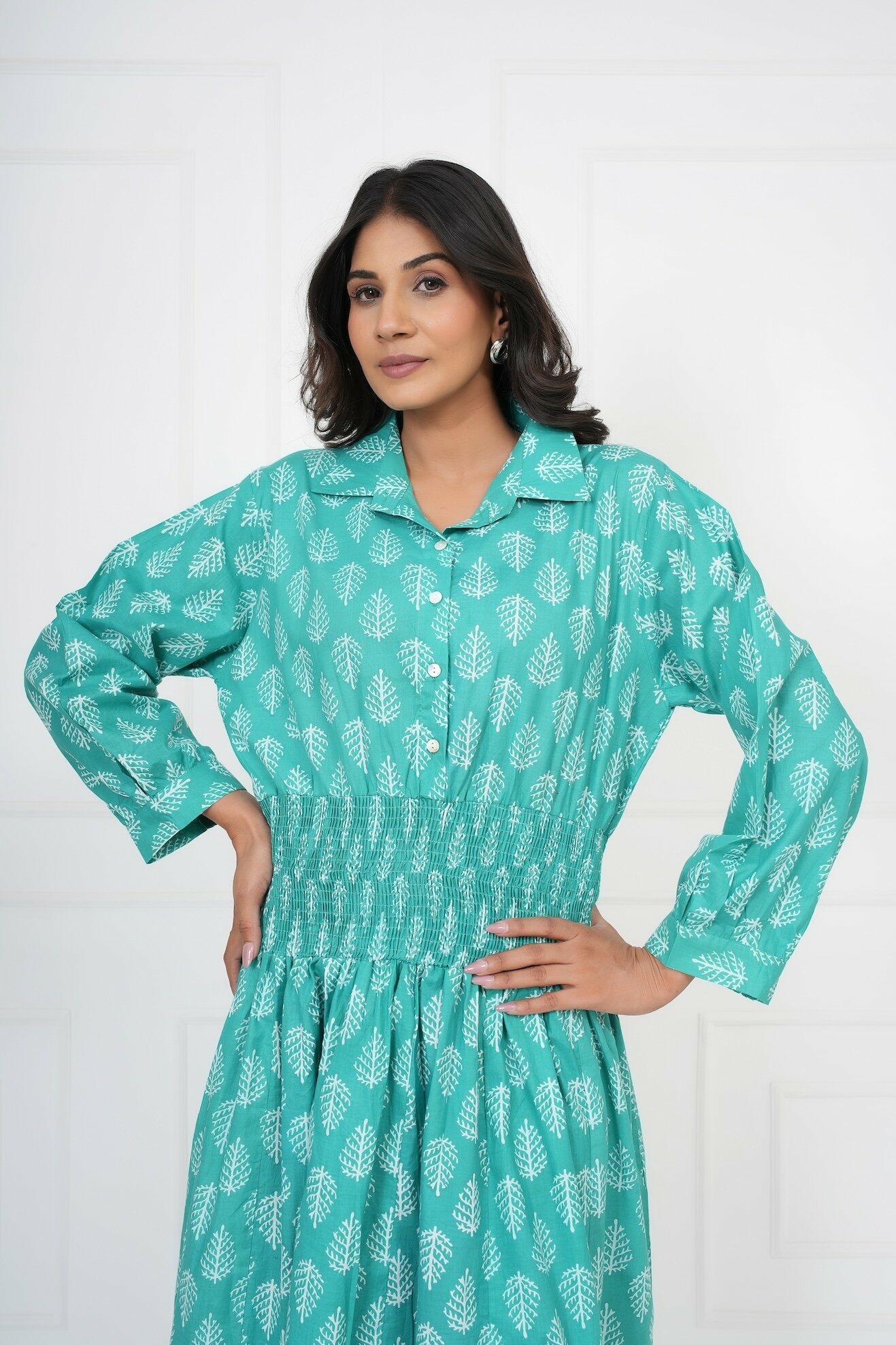 Classic Shirt Dress - Green image 7