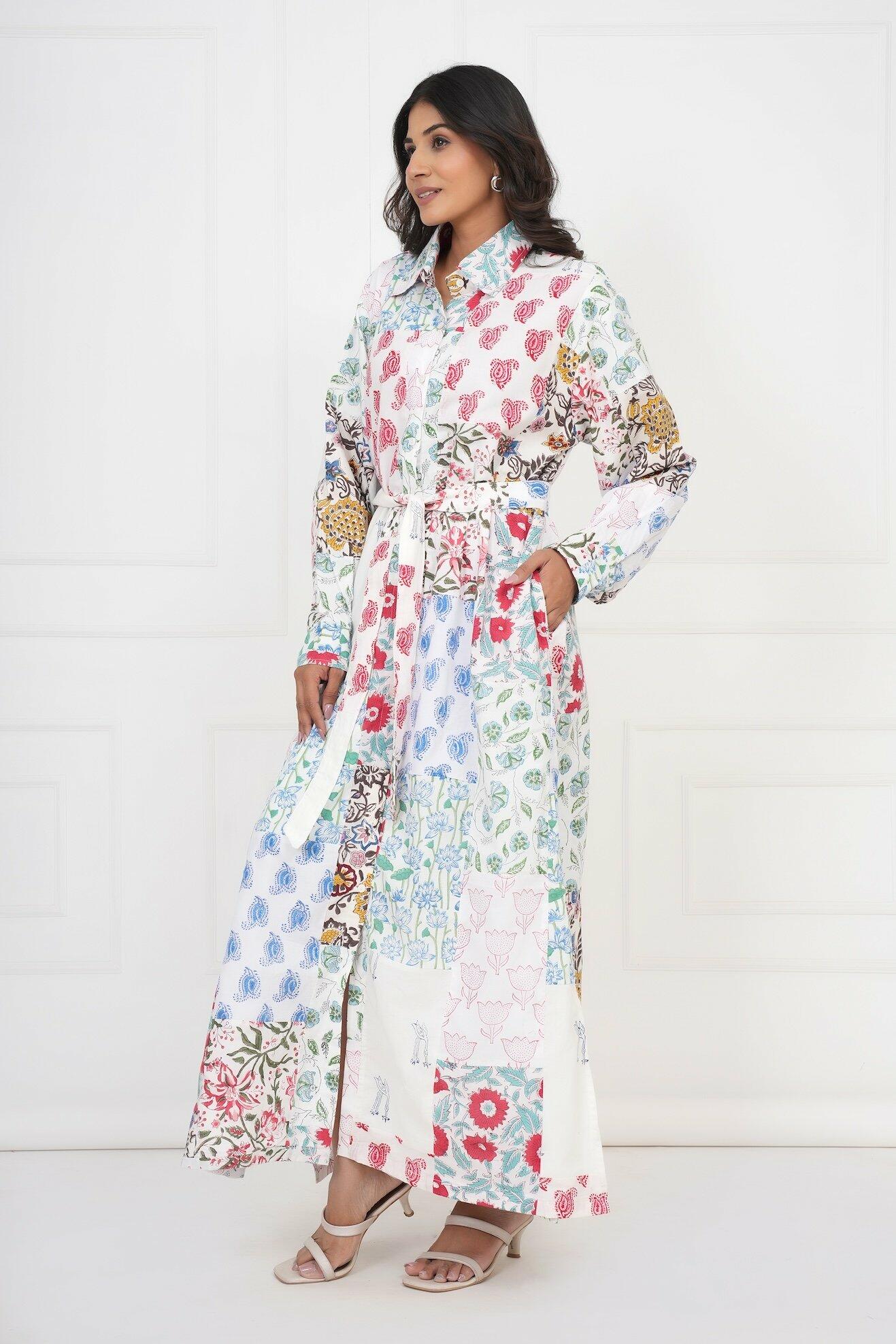 Patchwork Dress - White image 4