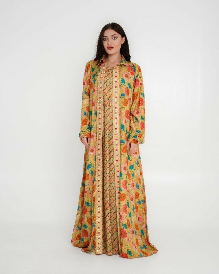 Cotton Sateen Dress Set - Yellow image 0