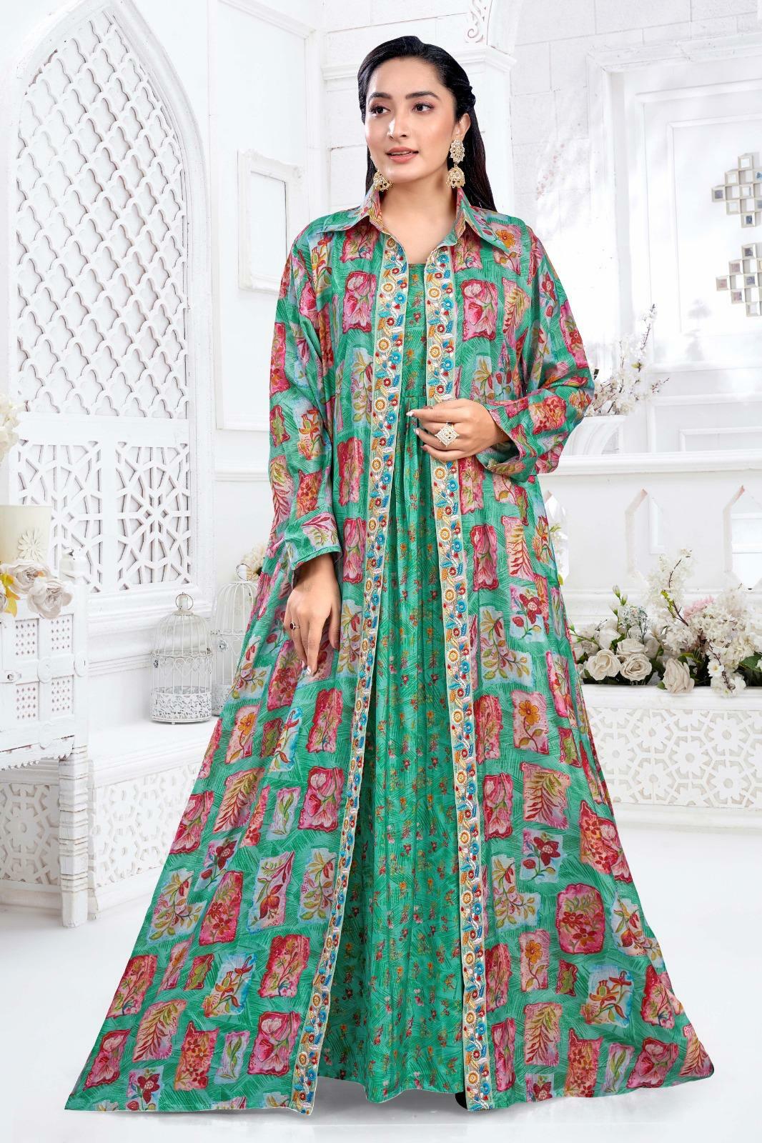Cotton Sateen Dress Set - Green image 0