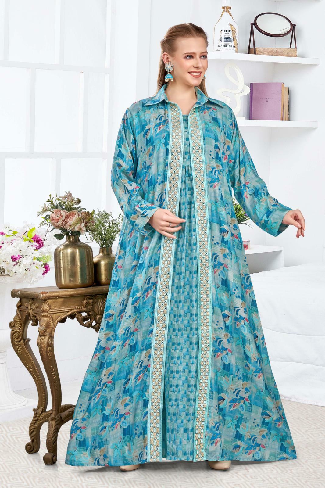 Cotton Sateen Dress Set - Blue image 0